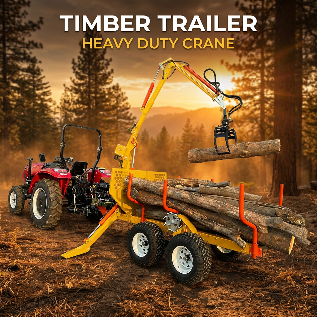 Timber Trailer with Crane